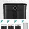 SONGMICS Kitchen Bin 13 Gallon (50 L) Silver