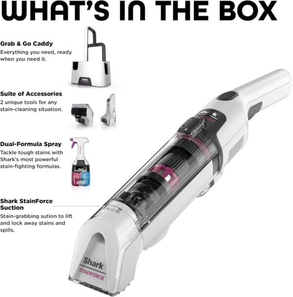 71RXPl2LuKL._AC_SL1500_ Shark StainForce Cordless Spot Cleaner, Lightweight & Portable HX100UKT
