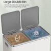 SONGMICS Dual Rubbish Bin Metal Recycling Bin with 15 Rubbish Bags