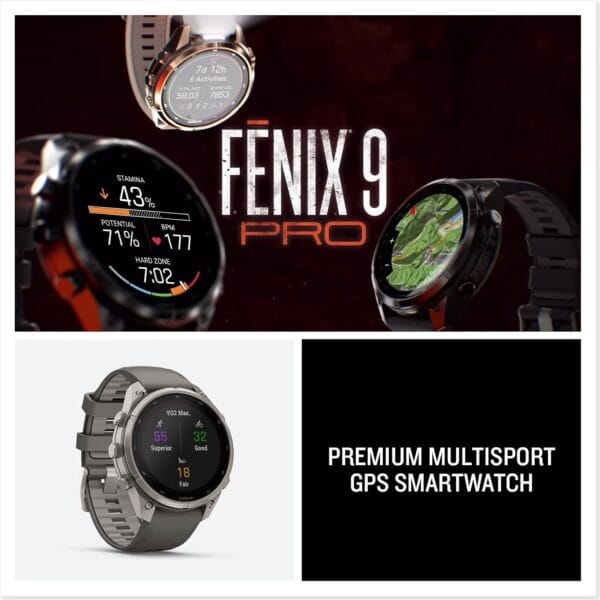 Garmin fēnix® 9 Pro Solar, Titanium, 47mm, Graphite/Black