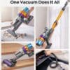 80Mins Cordless Vacuum Cleaner, 650W 55Kpa Stick Vacuum Cleaner for Home