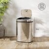 81vL6oC1VfL._SL1500_ HOMCOM 50L Sensor Bin with Soft-Close Lid Automatic Kitchen Bin Silver Tone Electronic Touchless Motion Sensor