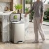 EKO Madison Brushed Stainless 50 Liter/13.2 Gallon Step Trash Can with Inner Liner